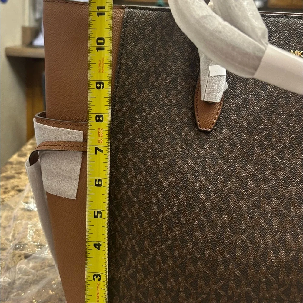 Michael Kors Dark Brown and Tan Tote Bag